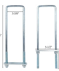 Beefy 4 Pack Three Point Five Inch By Sixteen Inch Square Bend U Bolt Kit Made From Heavy Duty Five Eighths Inch Diameter Steel displayed