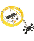 Heavy Duty Industrial Borescope With 7 Inch Monitor And 30 Meter Waterproof Cable Built Tough Inspection Camera For Drain Pipes featuring yellow cable and probe.
