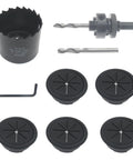 5 flexible black grommets with bi-metal hole saw drill and 2 bits from 2 Inch Desk Grommet And Hole Saw Kit 5 Pack 50mm
