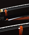 Handcrafted Practice Katana With Full Tang Blunt Blade For Dojo Training Safe Aluminum Steel Blade White Hamon Detail Blood Groove