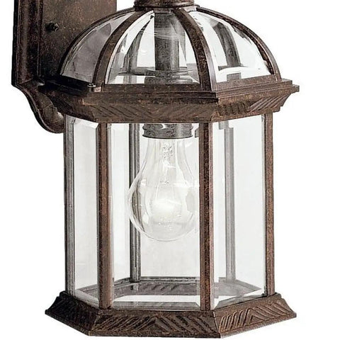 Durable Outdoor Wall Light In Black Finish With Clear Beveled Glass, 1 Light Exterior Sconce, Weatherproof Aluminum Lantern