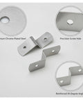 10-Pack Z Shaped Corner Braces for Picture Frames and Furniture, Chrome Plated Steel Right Angle Connectors, Heavy Duty Q235 Steel