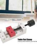 2 Inch Drill Press Vise Mini Bench Vice Clamp Flat Clamp for Tabletop Workbench with red jaw and black handle