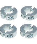 Set Of Four Three Quarters Inch Bore Zinc Plated Shaft Collar With Double Split Clamp On Design, Easy Install, shown in a group