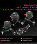 Street Ready Engine And Transmission Mount Plus Torque Strut Assembly Fits Toyota Avalon And Lexus ES350 V6 3 5L showing four mount pieces.