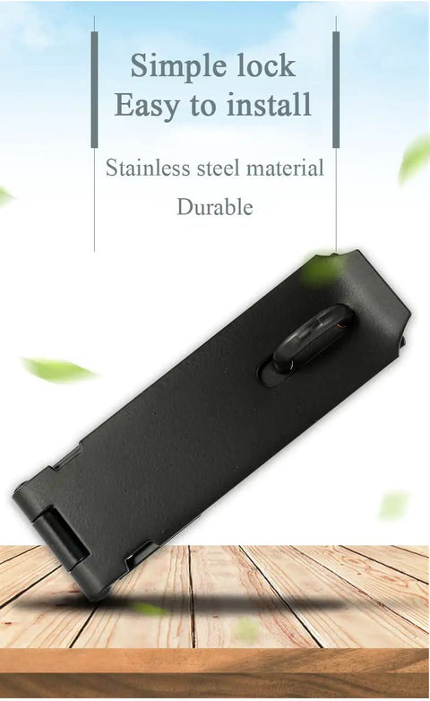 Top Notch Stainless Steel Sliding Gate Bolt Door Lock Latch With Brushed Finish Heavy Duty Rust Resistant Hardware viewed from side on wooden surface.