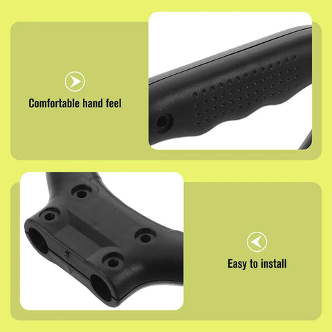 Wagon Replacement Pull Handle With Ergonomic Grip For Folding Garden Wagons And Camping Trolleys Easy Grab Double Hole Plastic Push Handle Universal Fit For Outdoor Camping And Daily Use, black plastic handle close-up