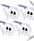 4 Piece Universal Brake Fluid Bleeder Kit with One Way Check Valve Hose and Metal Clamps for Auto and Motorcycle Clutch Bleeding