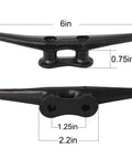 "Beefy 6 Inch Black Dock Cleats With Hardware For Boats And Piers Durable Iron With Electrophoretic Coating Rope Cleat" measurements