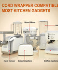 Cord Organizer Set For Kitchen Appliances Six Pack Stick On Cord Wrapper Holder Winder with various kitchen gadgets
