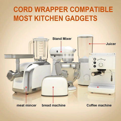 Cord Organizer Set For Kitchen Appliances Six Pack Stick On Cord Wrapper Holder Winder with various kitchen gadgets