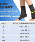 Ankle Brace For Men And Women With Adjustable Compression Sleeve And Wrap Ion Matrix Support size chart and fitting guide