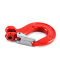 Red Clevis Slip Hook with Latch, 4 Pack, Five Sixteenths Of An Inch, 2470 Lbs Load Limit, Grade 80 Drop Forged Alloy Steel.