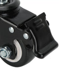 Close-up of Built Tough 25 Inch Swivel Caster Wheel with Snappy Lock Brake and twin bearings for heavy duty use.
