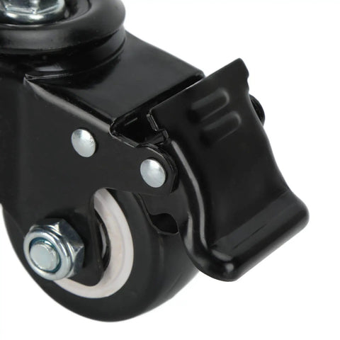 Close-up of Built Tough 25 Inch Swivel Caster Wheel with Snappy Lock Brake and twin bearings for heavy duty use.