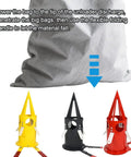 Beefy Big Bag Dispenser Unloader For Bulk Bags, Heavy Duty Feed Grain And Fertilizer, Rust Resistant Portable Unloader Tool For Farm, Warehouse And Home Use Red, shown with bulk bag and folding handles