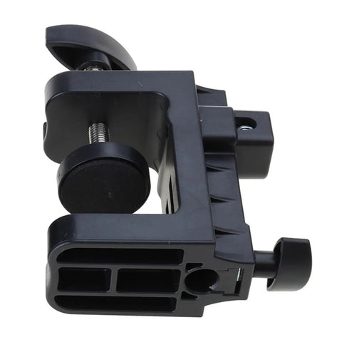 Sturdy D Style Desk Lamp Clamp With 12Mm Hole Perfect For Mounting Cylinders Under 45Mm Diameter in black, showing side view and rubber pads.