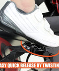 Ride Ready Bike Pedals For Regular Shoes SPD Look Delta Compatible 9 16 Inch with toe clips being used on exercise bike.