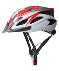 Adult Bike Helmet For Mountain And Road Rides One-Piece Adjustable Fit Lightweight About 200g Impact-Resistant Shell Red And White