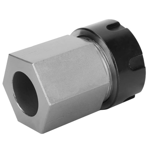 Hex Collet Block With Square Shank Chuck Holder For ER 32 Collets, CNC Lathe Engraving Machine, shown at an angle, tool steel