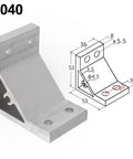Heavy Duty 90 Degree Aluminum Corner Bracket Joint Fastener For 2020 Profile L Shape Connector Silver Finish, side view and dimensions.