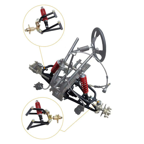 Front Suspension Swingarm Assembly Upgrade Kit With Upper And Lower Swingarms And Shocks For DIY ATV Quad Bike Buggy Go Kart Parts 195mm 220mm