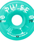 Outdoor Quad Roller Wheels 78A Mint Pulse Lite 62x33 wheel showing size and branding for skates with hollow core tech