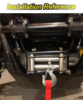 Honda Pioneer Front Bumper Winch Mount Plate Kit installed on 2014-2026 700 4 UTVs with black powder coat finish
