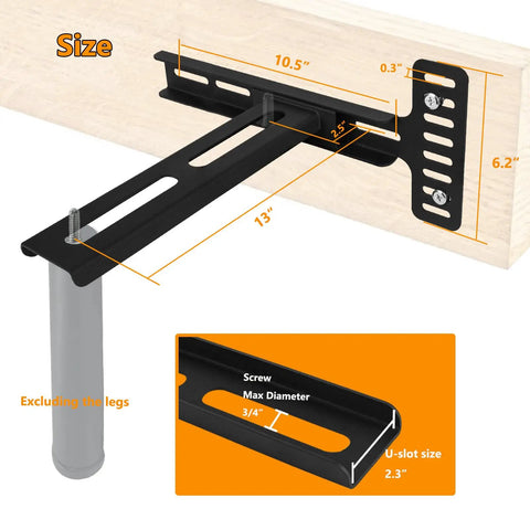 Ultra Tough Headboard Brackets For Metal Bed Frame Universal Adjustable Wall Mount Kit With Footboard Extension Solid Steel Black Finish size dimensions