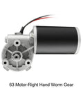 DC 24V 80W Worm Gear Motor with High Torque 4Nm 160RPM Right Angle Reversible Gearbox, industrial motor front view
