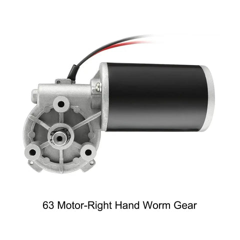 DC 24V 80W Worm Gear Motor with High Torque 4Nm 160RPM Right Angle Reversible Gearbox, industrial motor front view