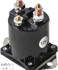 Sick 12V Starter Solenoid Replacement For Gas Golf Cart Switch with terminals and mounting plate, heavy duty design for club car models.