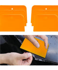 Pro Grade 6 Piece Body Filler Spreader Set With 4 Inch 5 Inch And 6 Inch Reusable Plastic Scrapers For Automotive Paint Repairs Caulks Putties And General Body Work Ideal For Smooth Even Applications On Various Surfaces, yellow PP spreaders in use on a car panel