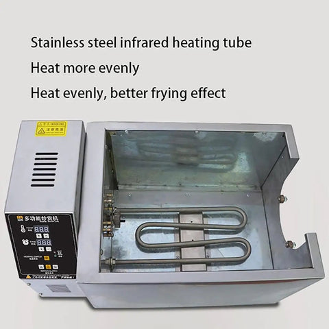 Electric Coffee Roaster Machine With Smart Auto Timing And Hella Sturdy Nonstick Pan For Home Brews Churning Out Four Kilograms Of Top Tier Beans That Absolutely Slaps showing stainless steel infrared heating tube.