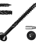Heavy Duty Outdoor Deck Screws 14 By 2 And A Half Inch, 44 Pack, Black Epoxy Coated Rust Resistant Wood Screws With Torx Drive And T30 Bit