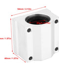 Heavy Duty Linear Motion Ball Bearing Slide Block SC20UU 20mm Aluminum Alloy Bushing with dimensions 54mm x 50mm x 40mm.