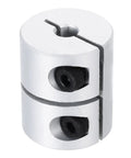 Aluminum Shaft Coupling 8 To 11mm ID, 30mm Length Rigid Motor Connector For 3D Printers And DIY Robots, Heavy Duty Torque Aluminum Alloy Coupler For Smooth Transmission And Easy Install, silver shaft coupler