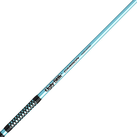 Close-up of Carbon Inshore Spinning Rod And Penn Pursuit IV Reel Combo showing rod handle detail and carbon material