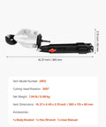 Sheet Metal Cutter Drill Attachment With 360 Degree Pivoting Head Sharp Blades Cuts 18 GA Galvanized Steel tool dimensions