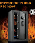 Powerful Fireproof And Waterproof XXL Steel Floor Safe With Digital Keypad Lock DOJ Certified Home Gun Safe 4.71 Cubic Feet