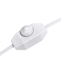 Close-up of white dimmer switch on a 67-inch power cord for Natural Himalayan Salt Lamp With Wood Base And Dimmer Switch, Crystal Pink Rock, 5 To 7 Lbs