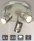 Industrial Dope 3 Light Track Lighting Fixture With GU10 Bulbs Included, adjustable ceiling spotlight in nickel finish