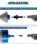 Illustration of a 3/8 Inch Hex Shank To 5/8-11 Male Arbor Adapter for core drill bits and diamond hole saw attachments.