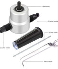 Beast Mode Pro Grade Double Head Sheet Metal Nibbler Cutter Drill Attachment components with 360 Degree Adjustable Head and wrench