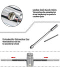 Adjustable Reversible Ratchet Tap Wrench For M5 To M12 Taps, Bidirectional Switch Lets You Thread And Back Out Without Replacing Tools, Ideal For Manual Tapping, Internal Threads, Mechanical Assembly And Mold Repair, detachable extension bar