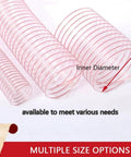 Heavy Duty Flexible Clear Dust Collection Hose Tough As Nails Shop Vacuum Attachment in various sizes with red stripe design.