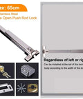 Stainless Steel Door Push Bar Panic Exit Device With Exterior Lever Emergency Lock For Commercial Doors displayed