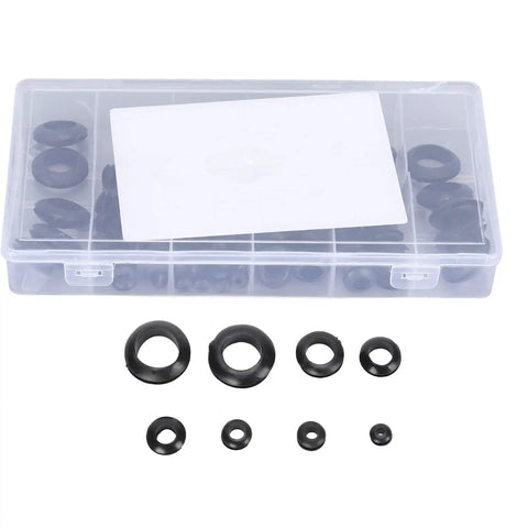 180 Piece Rubber Grommet Kit Durable Rubber Hole Plugs For Wiring And Plumbing Projects Ideal For Home Automotive And DIY Use With Assorted Sizes And UV Ozone Resistant Seals, clear case