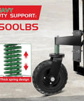 Heavy Duty 6 Inch Fence Gate Wheel For Metal Tube Gates 360 Degree Rotation Spring Loaded With Screws And Driver All Black Supports Up To 500 Pounds