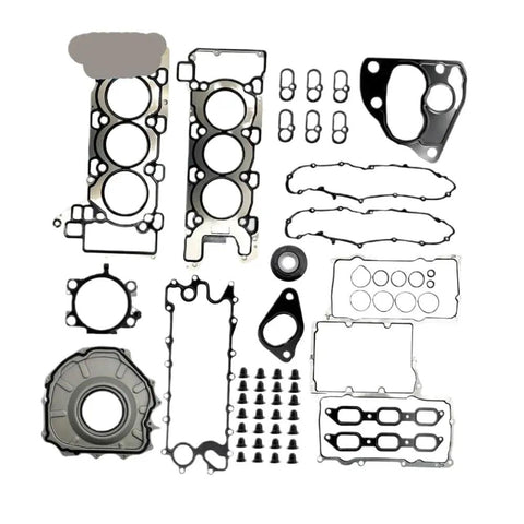 Heavy Duty Engine Gasket Set For Jaguar Xf Xe Xj With 3.0L V6 Aj126 Supercharged Motor; various gaskets and seals laid out.
